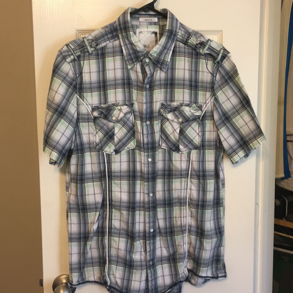 Plaid pearl snap